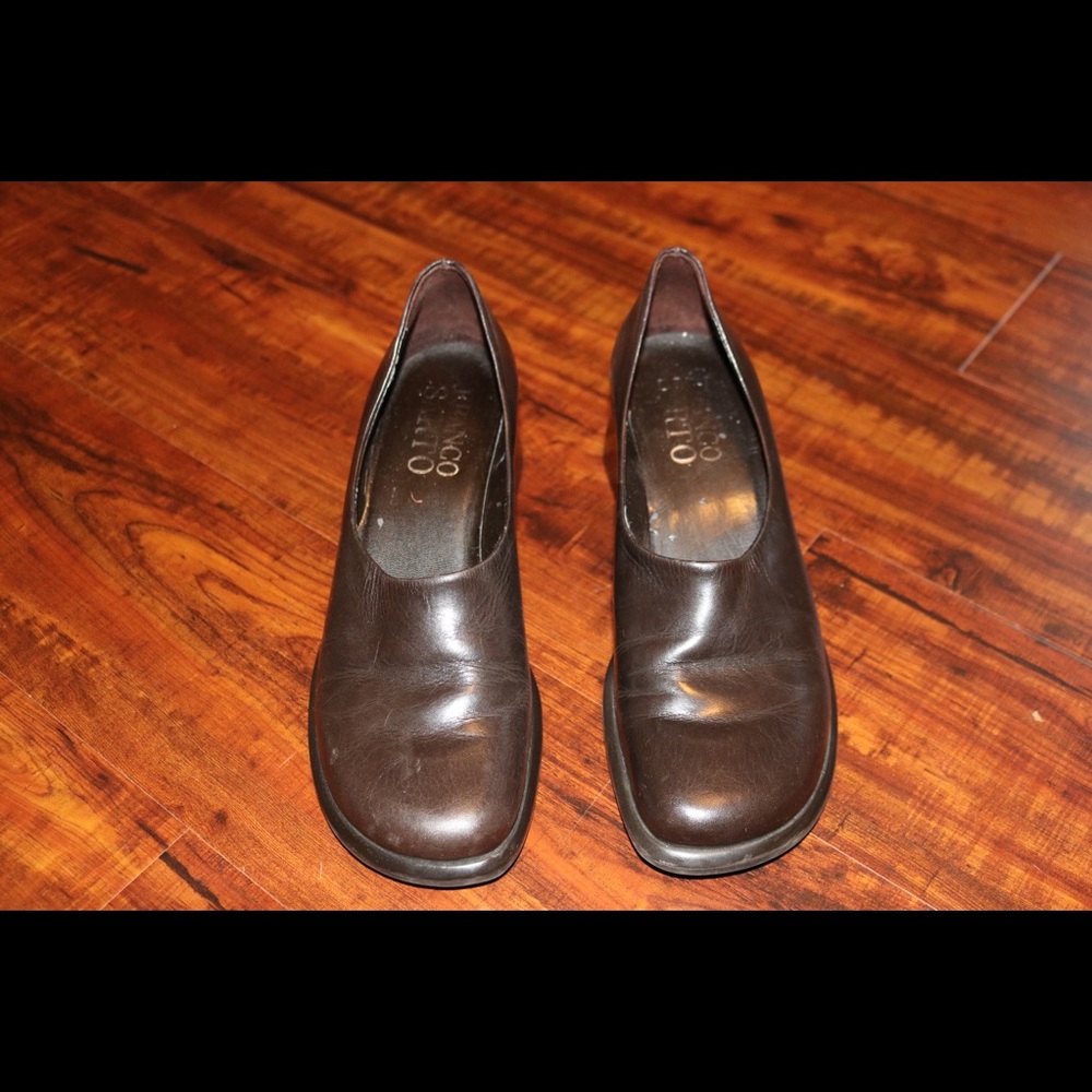 Franco Sarto Brown Leather Loafers